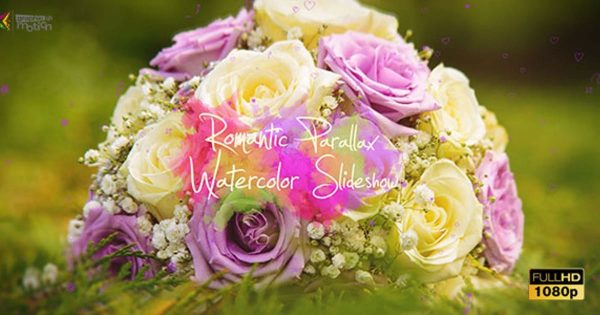 浪漫风格视差幻灯片视频AE素材 Romantic Parallax Slideshow