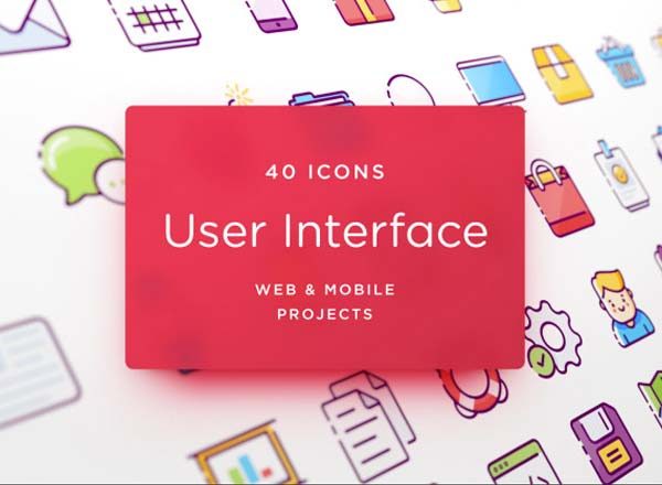 素材库下午茶：一套精美的彩色微立体图标套装下载[FOR移动端，网页,Ai,PSD]