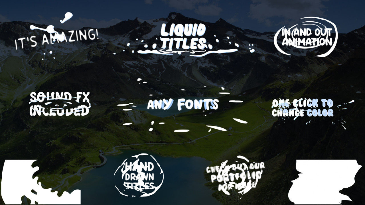 平滑的卡通液体标题素材库精选AE模板