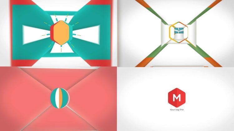 平面彩色标志揭幕素材库精选AE模板