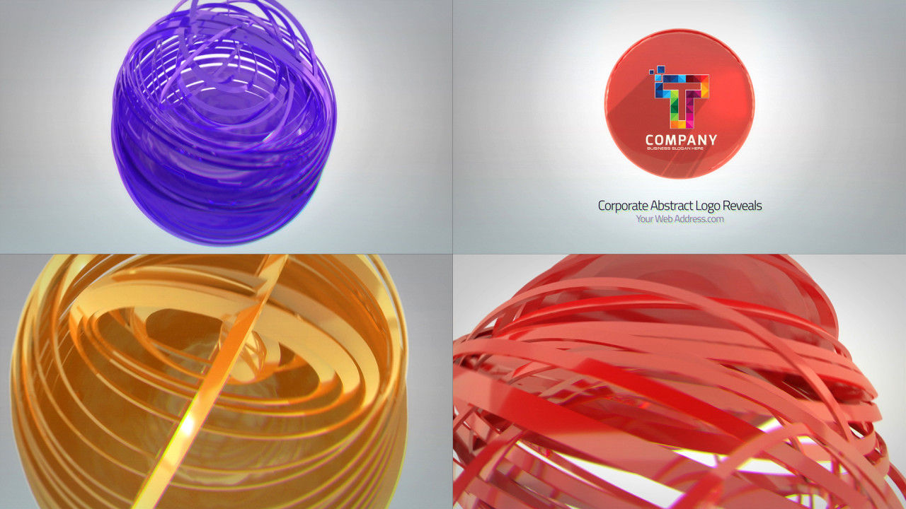 企业抽象徽标揭示素材库精选AE模板