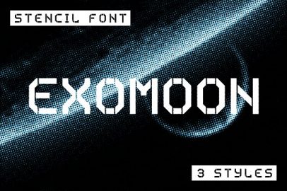 Exomoon display stencil font素材之家精选英文字体