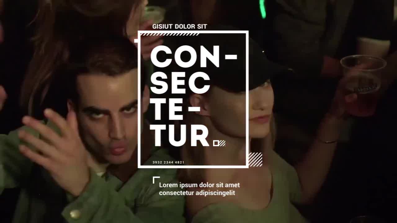 5个毛刺效果音乐活动动画文本素材库精选pr模板