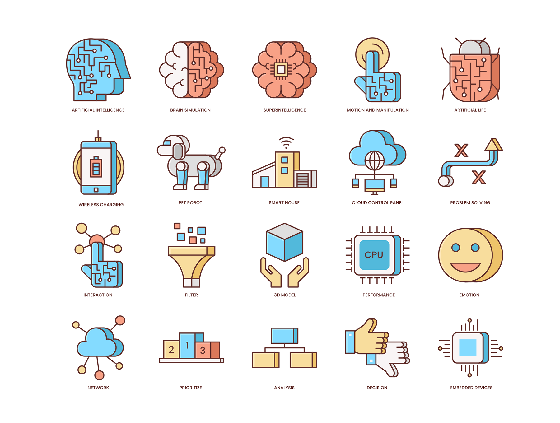 素材库下午茶：AI人工智能创意图标下载[Ai,PSD]插图(1)