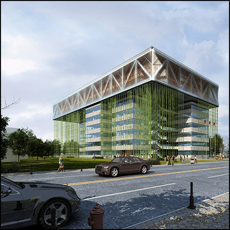 办公大楼外部环境场景素材之家精选3D模型