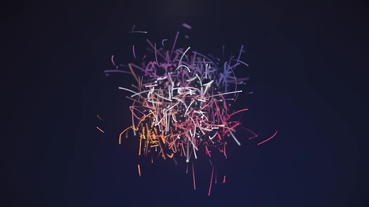 富有创意的动画粒子轨迹徽标ae模板