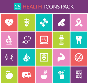 25个健康主题的图标合集[矢量]