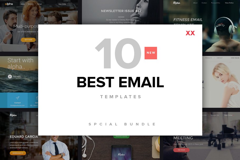 10套企业商务电子邮件营销EDM模板 Alpha Pro BUNDLE – 10 Unique Emails插图