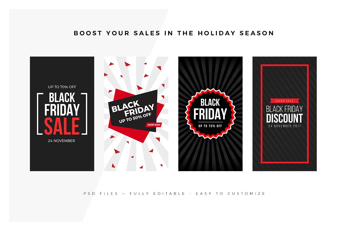 20款Instagram社交黒五购物节广告设计模板素材库精选v2 20 Black Friday Instagram Stories Vol 2插图(3)