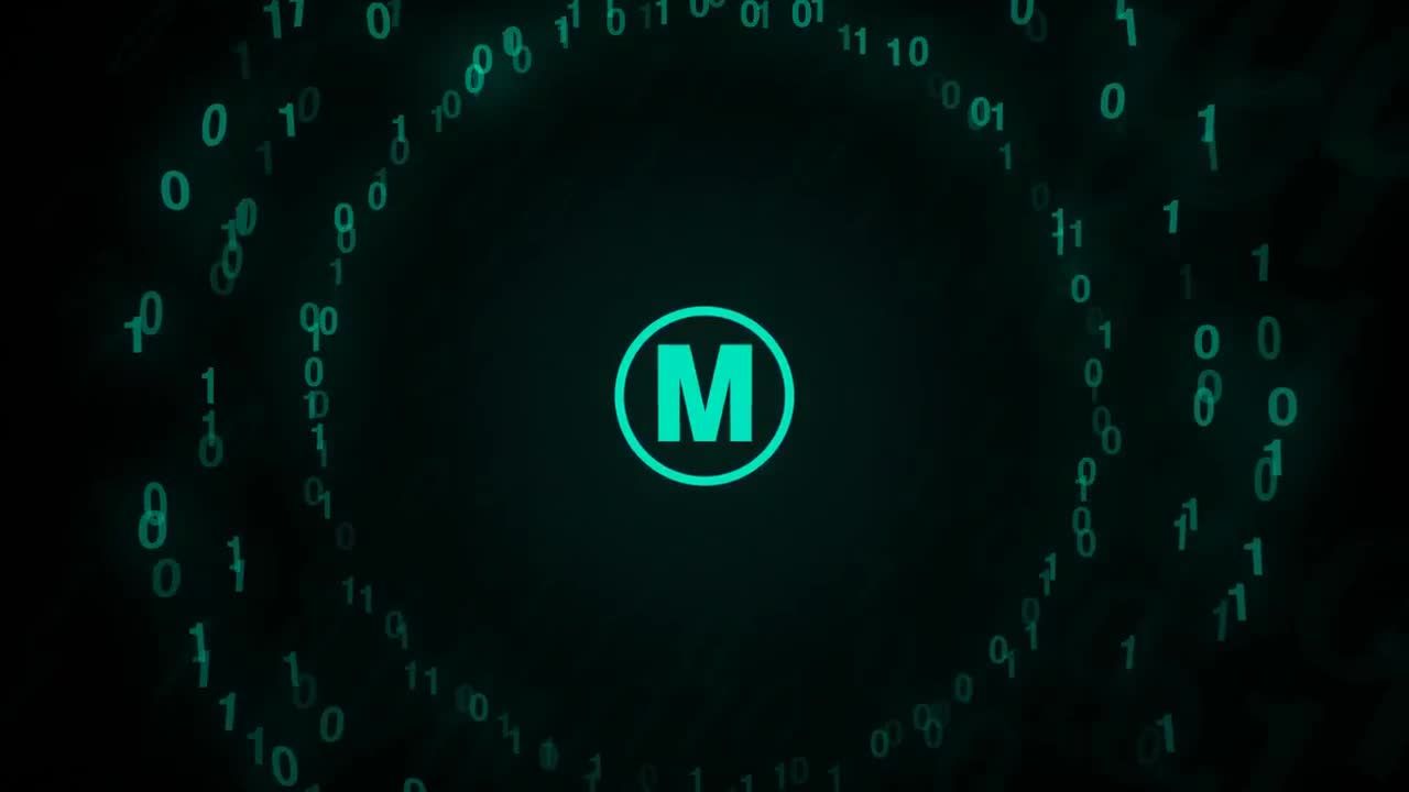 高科技数字代码徽标显示素材库精选AE模板