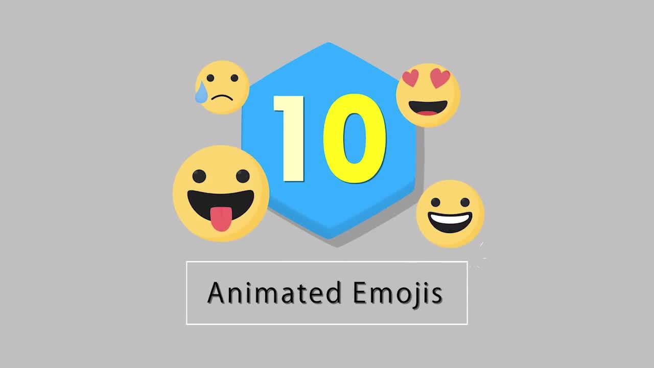 10个动画平面表情符号素材库精选AE模板