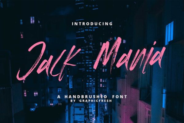 手工绘制英文画笔笔刷书法字体 The JACK MANIA Brush Font