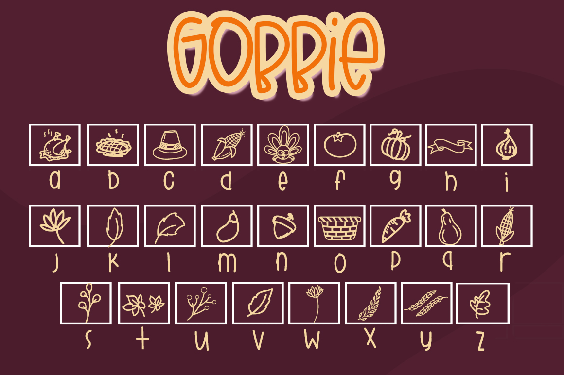 Goobie – ThankGiving Dingbats Symbol Font插图3