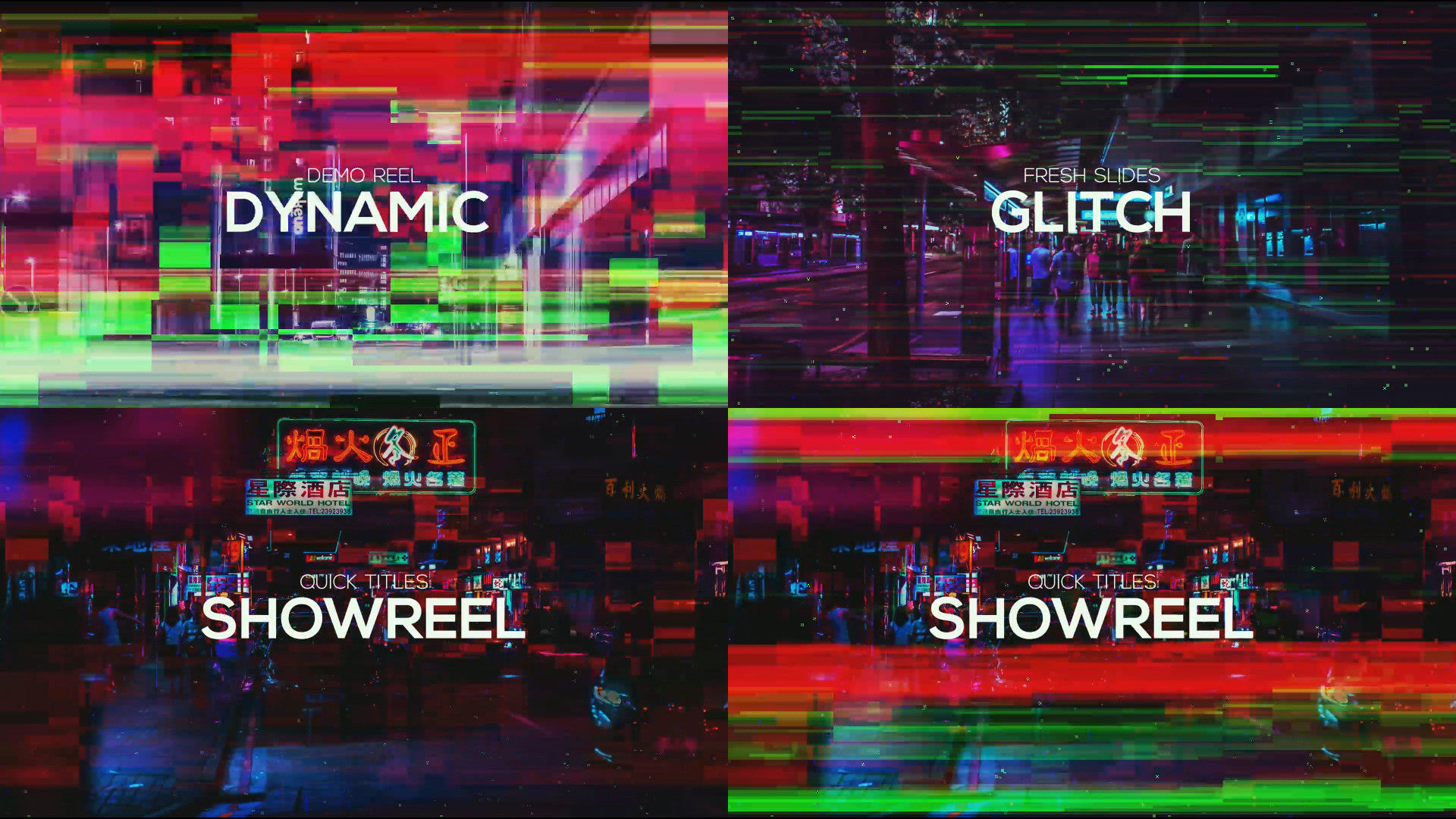 时尚故障动态活力动画素材库推荐PR模板