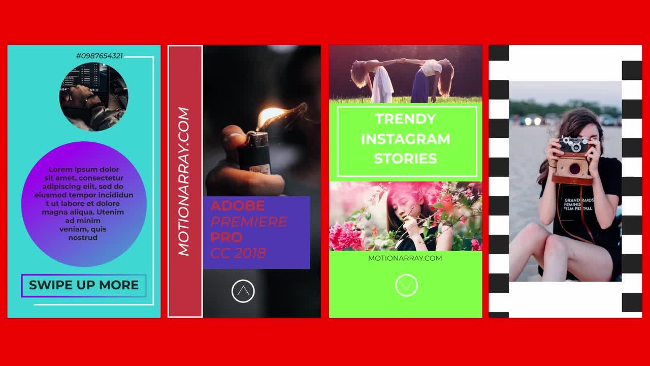 ins故事视频动画素材库推荐PR模板