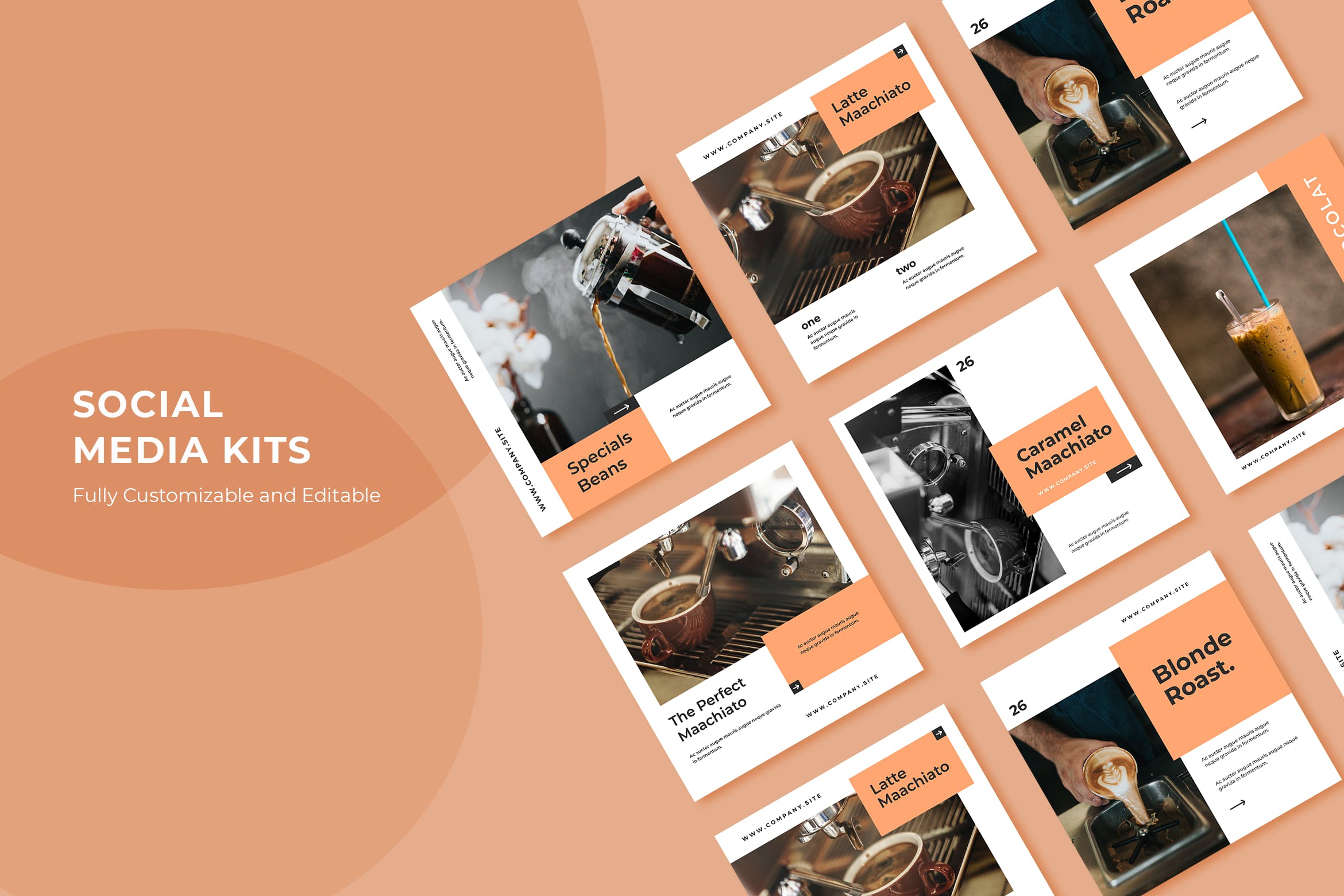 咖啡品牌社交媒体新媒体设计素材包v31 ADL Social Media Kit.31插图