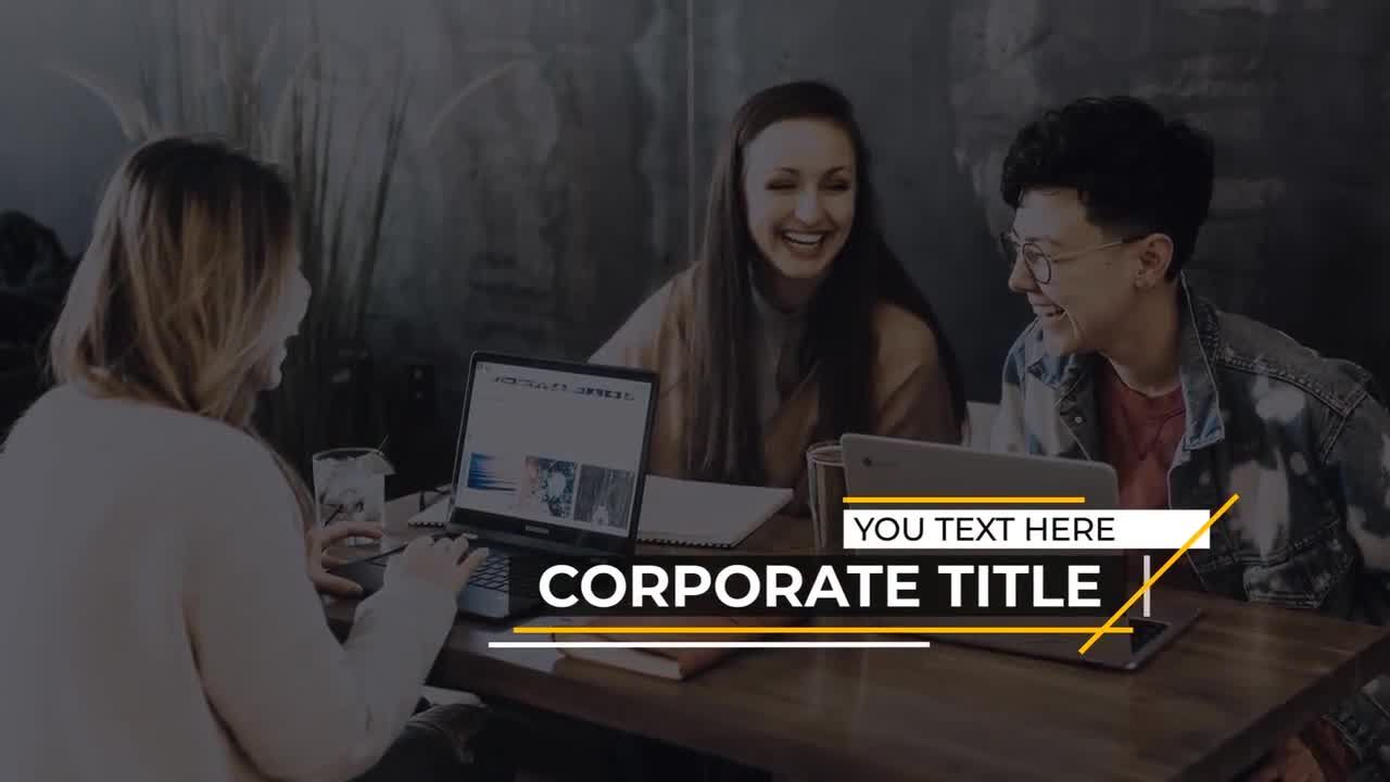 12个时尚下三分之一企业标题素材库精选AE模板