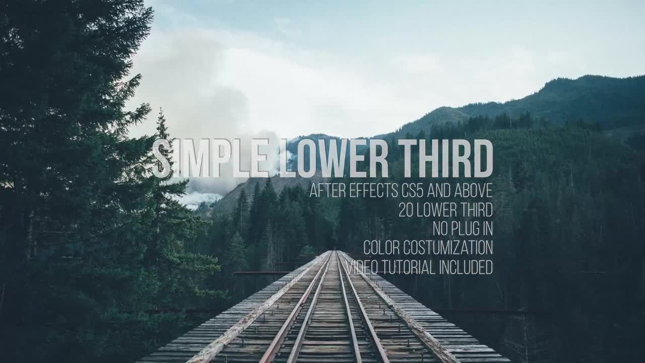 20个现代简单出色的低三分之二动画标题素材库精选AE模板