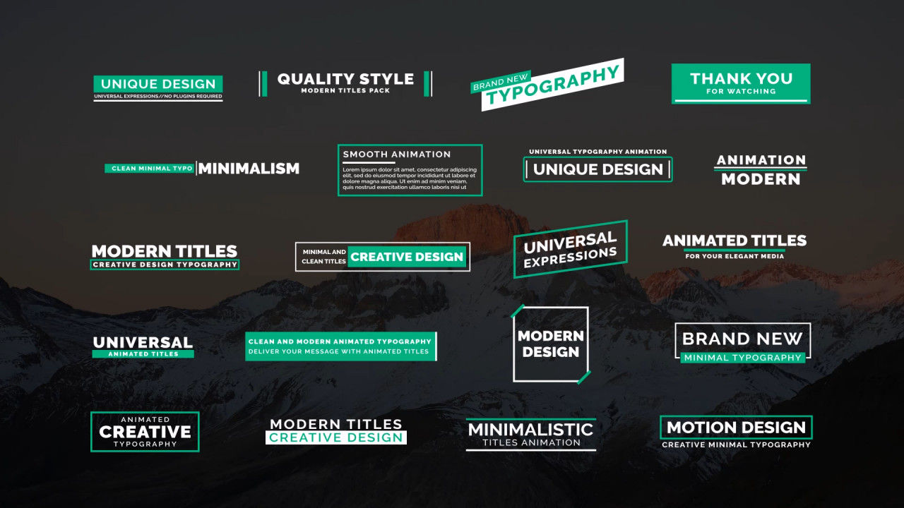 20个动画标题素材库精选AE模板