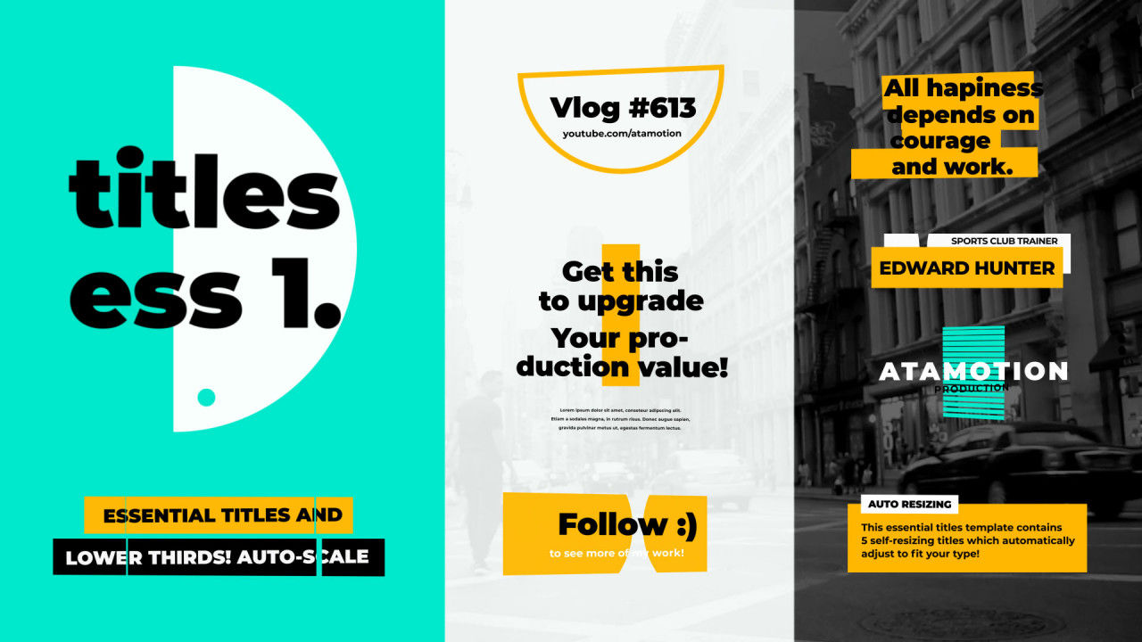 9个动画效果全屏标题素材库精选AE模板