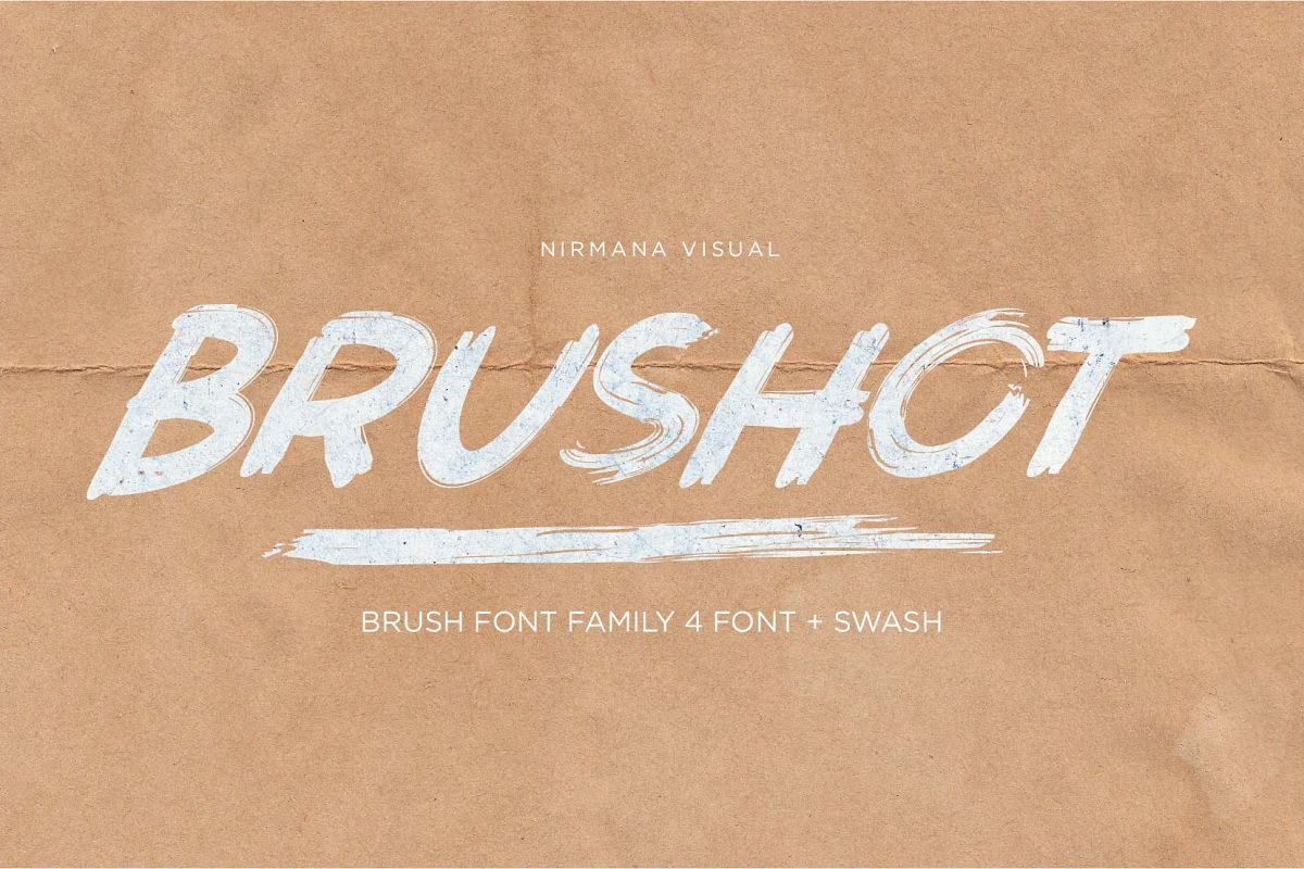 Brushot 4 Font Plus Swash素材之家精选英文字体