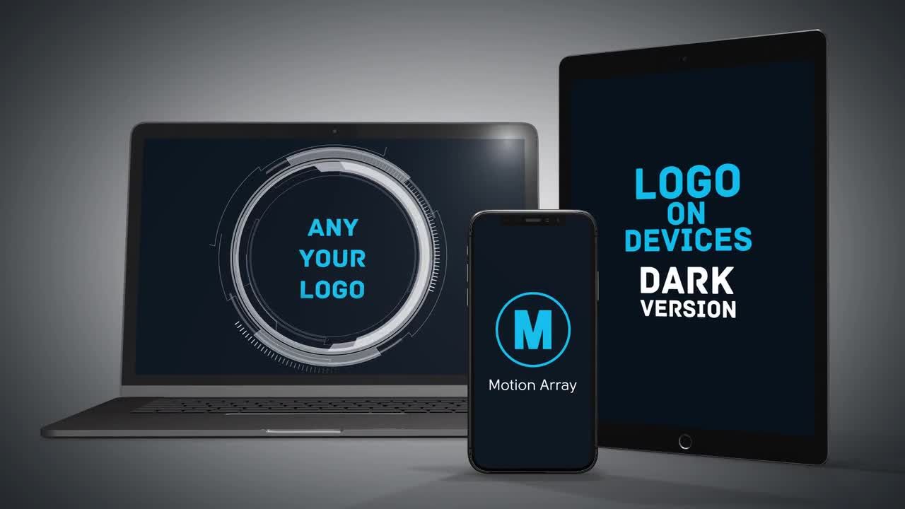 移动设备上徽标显示素材库精选AE模板