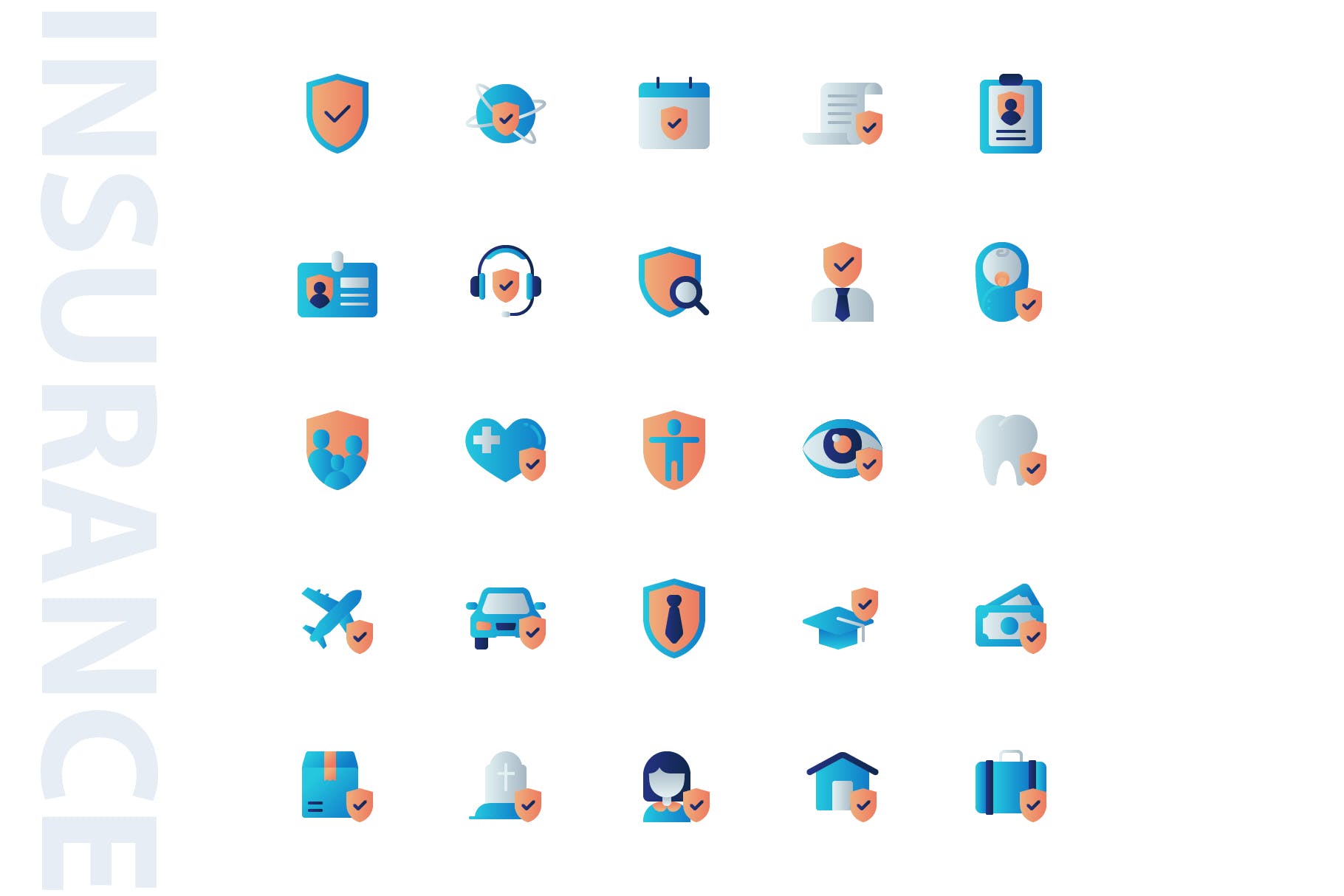 25枚扁平设计风格保险行业素材库精选图标素材 Insurance Flat插图(3)