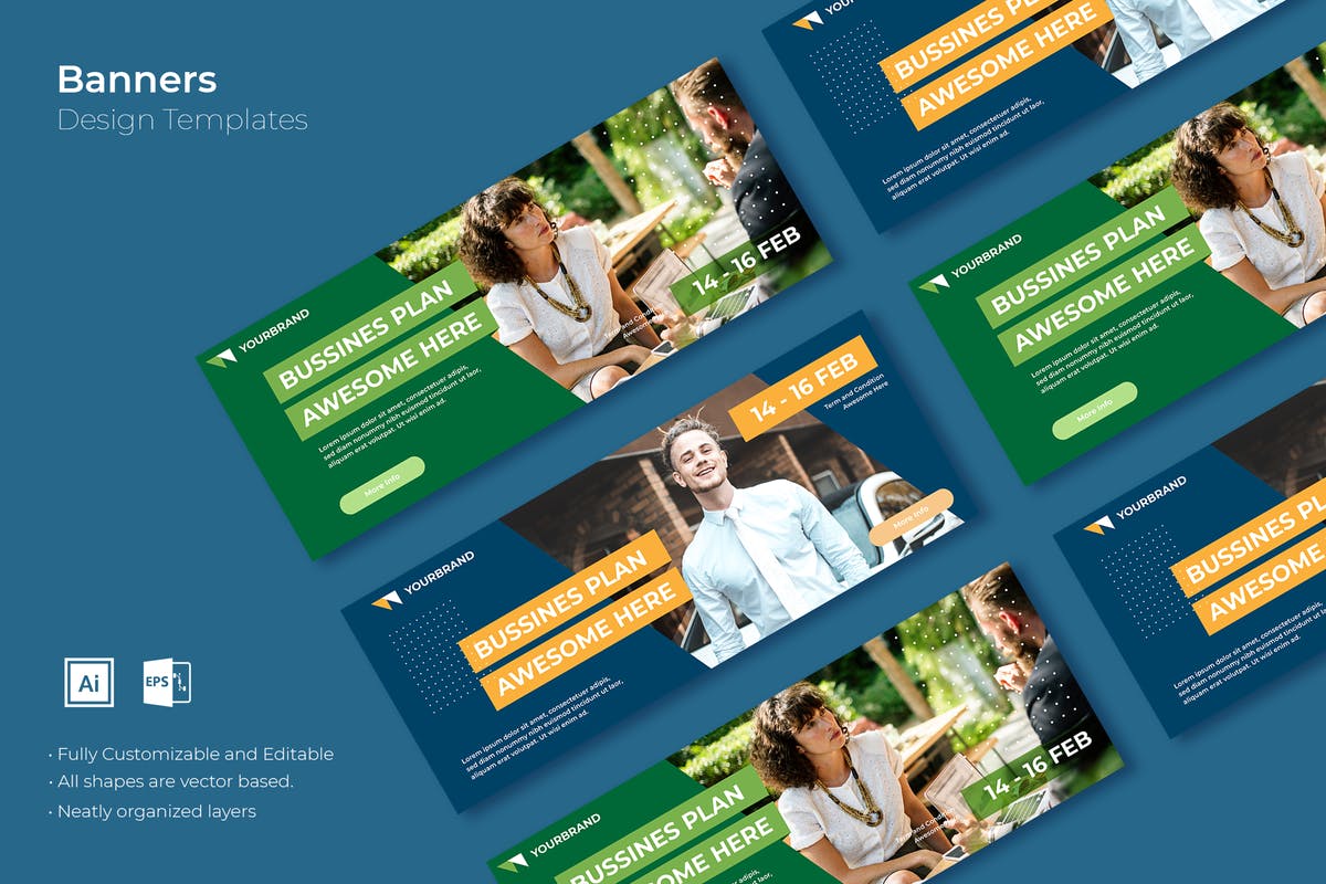 活动事件Banner图Banner素材库精选广告模板 SRTP Banners Template.21插图