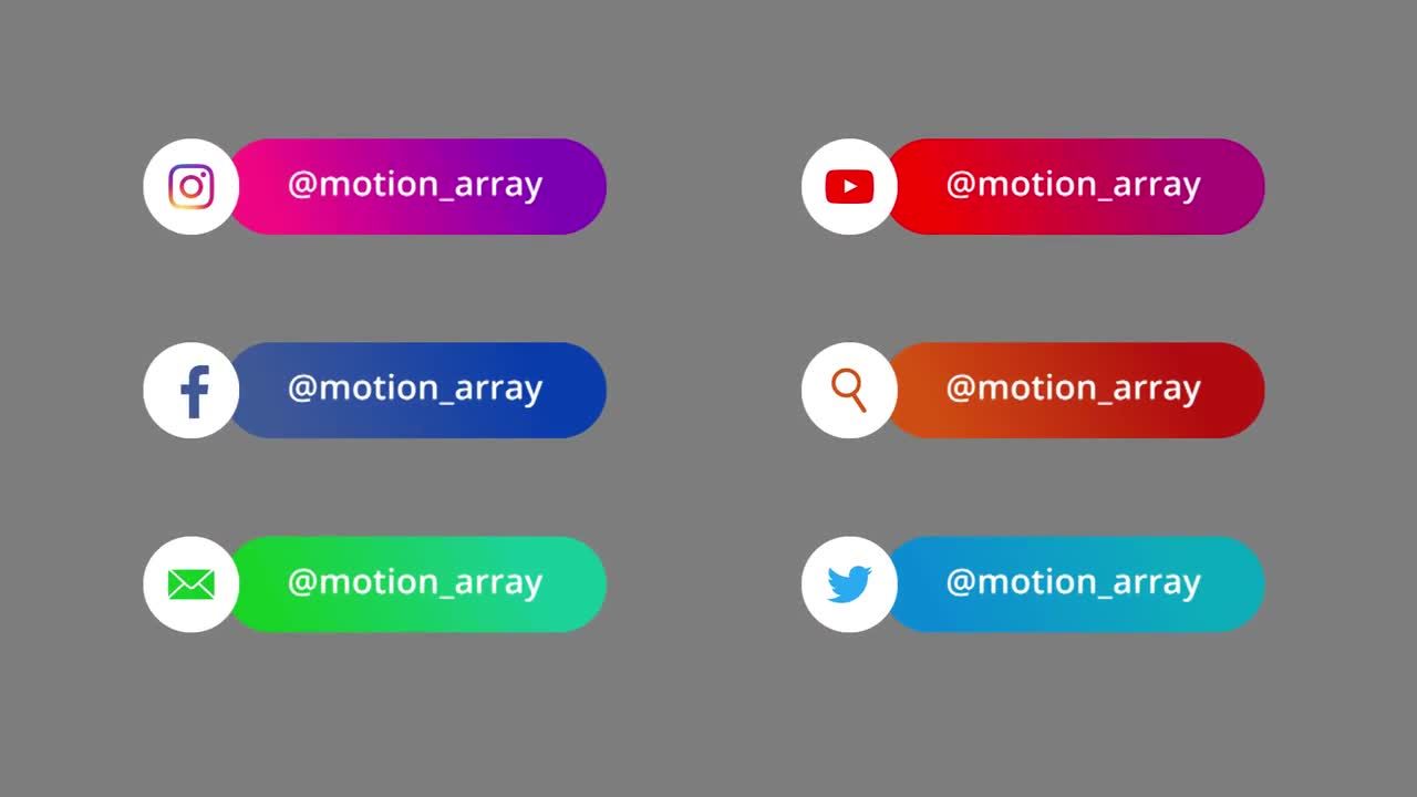 流畅的社交媒体下三分之一动画文本素材库精选pr模板