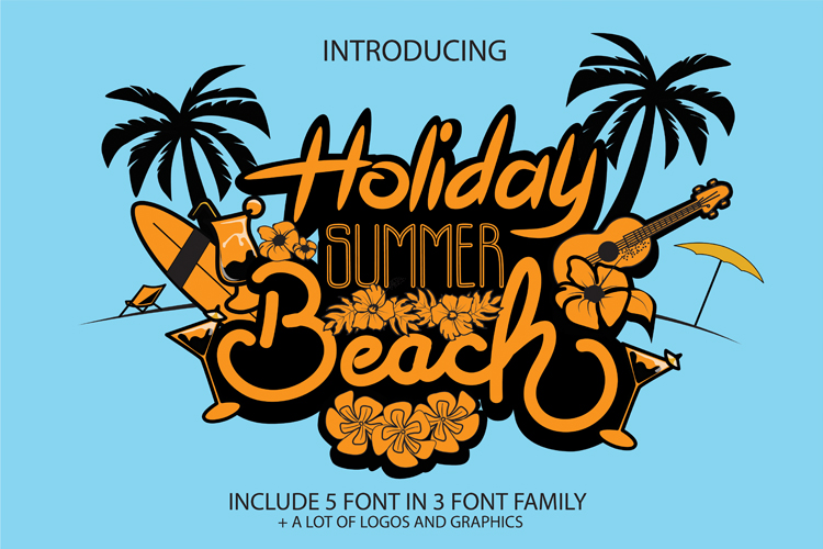 Holiday Summer Beach Font素材之家精选英文字体
