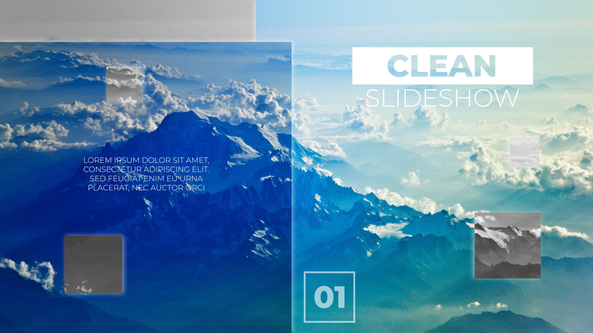 具有时尚设计的演示文稿平滑过渡片头素材库精选AE模板Clean Slideshow