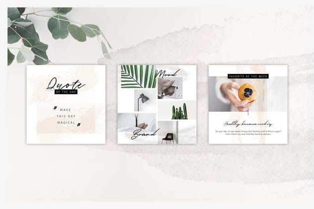 社交新媒体时尚潮流主题广告PSD动画模板素材库精选v3 ANIMATED Instagram Posts – So Female插图(8)