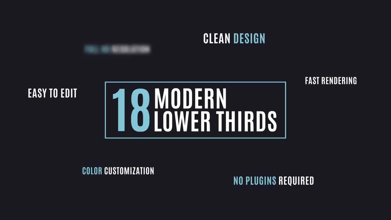 18个动态下三分之一电影标题素材库精选AE模板