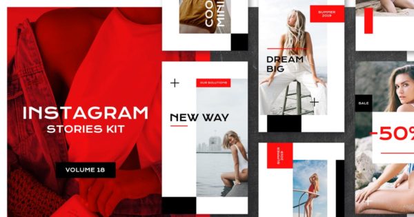 女性时尚生活品牌故事Instagram宣传推广设计素材 Instagram Stories Kit (Vol.18)