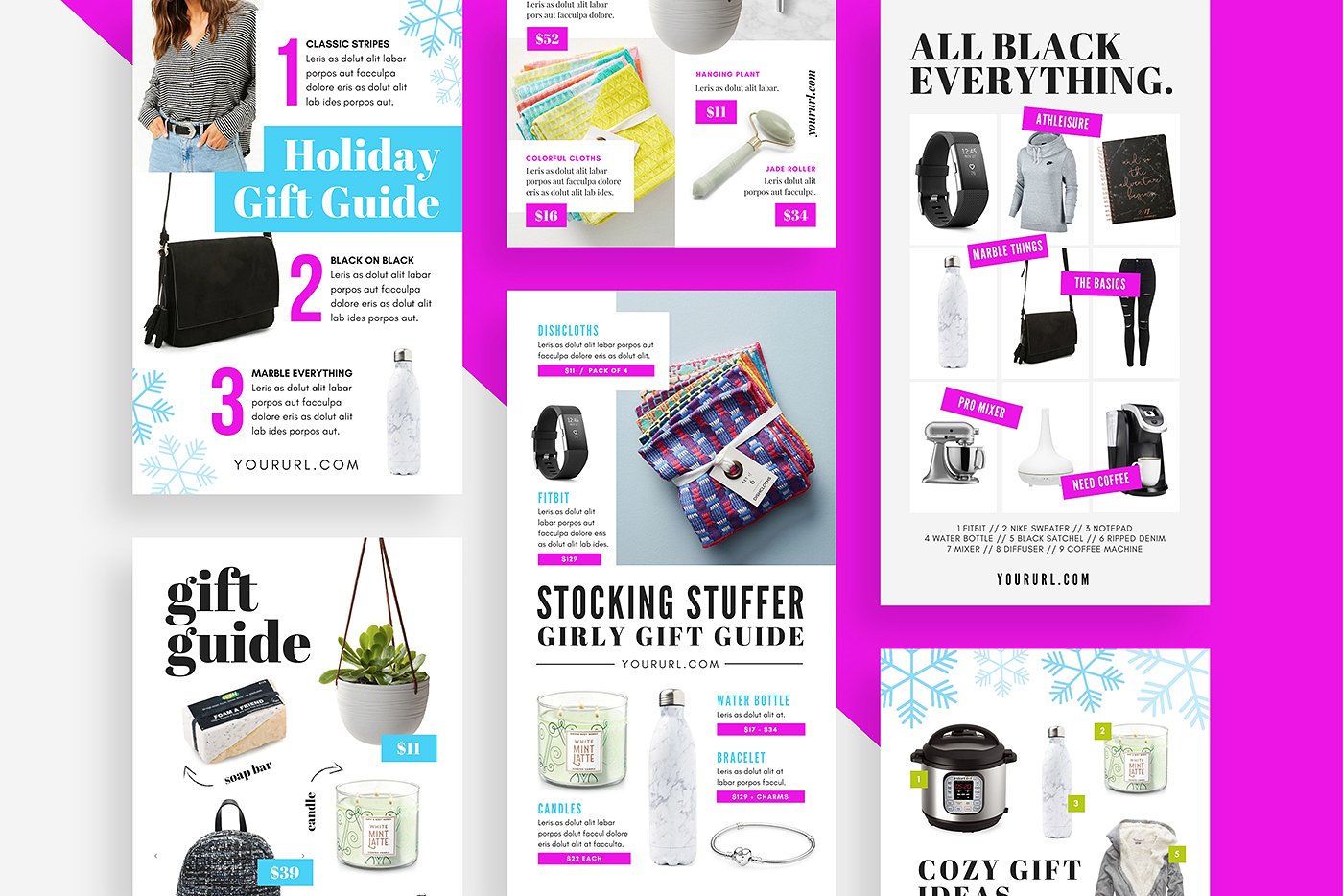 礼品指南社交媒体模板素材库精选 Gift Guide Pinterest Templates [psd]插图(2)