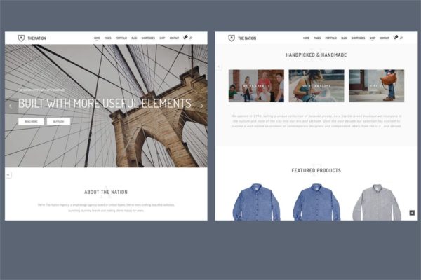 单页&amp;多页品牌网站设计Drupal网站主题模板素材库精选 Nation – One &amp; multi pages Drupal 8 theme