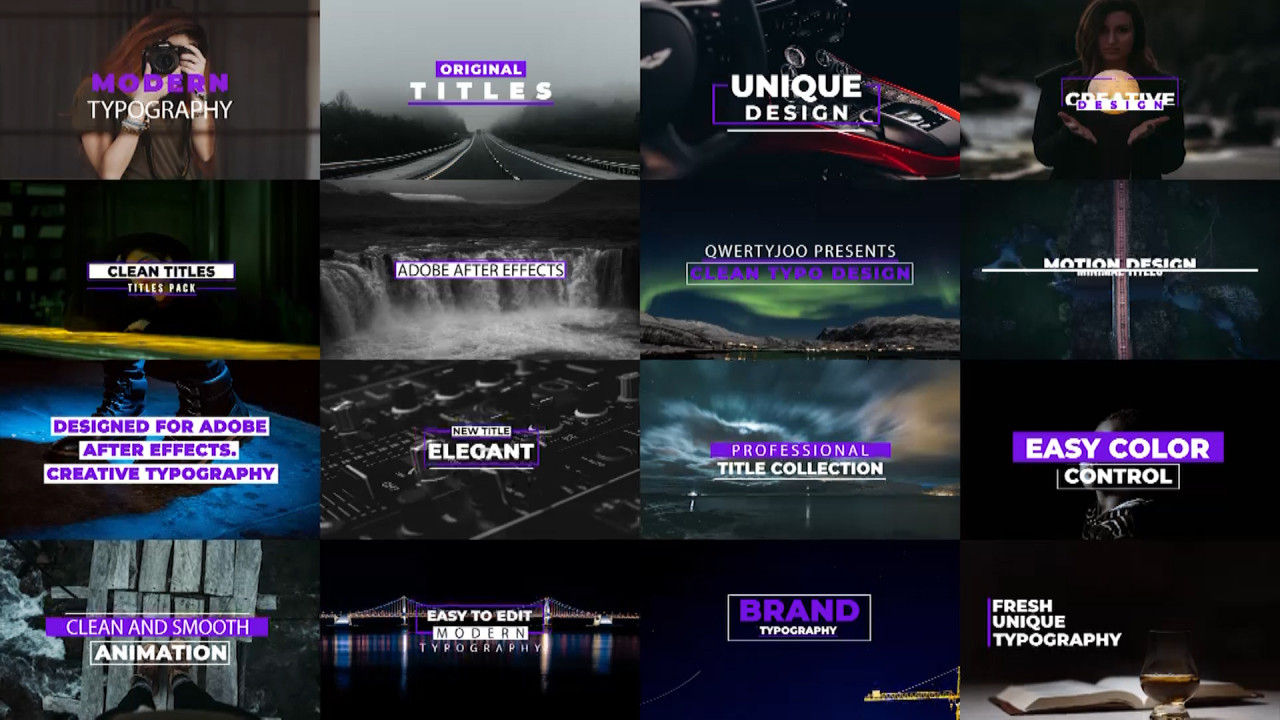 16组现代标题框字幕动画ae模板