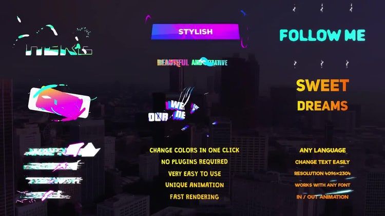 创意渐变标题素材库精选AE模板