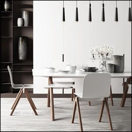 现代餐桌椅组合素材之家精选3D模型