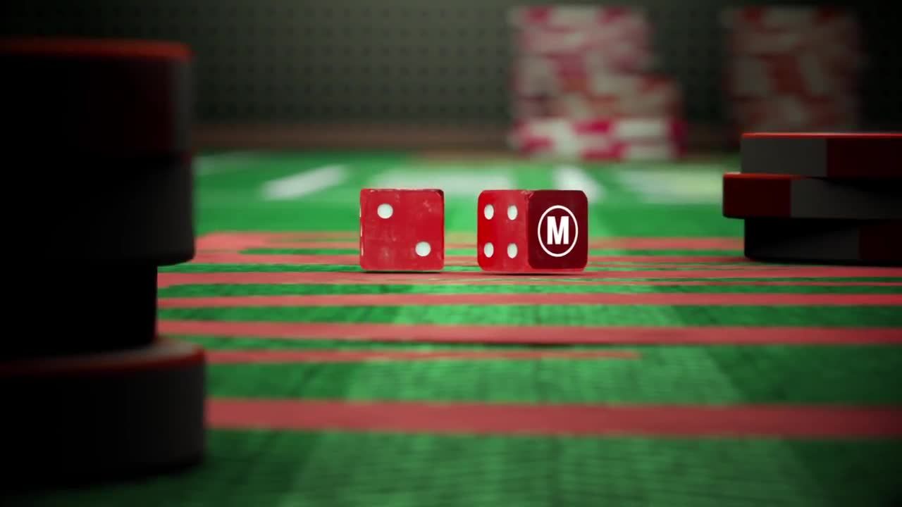 慢动作投掷骰子徽标显示素材库精选AE模板