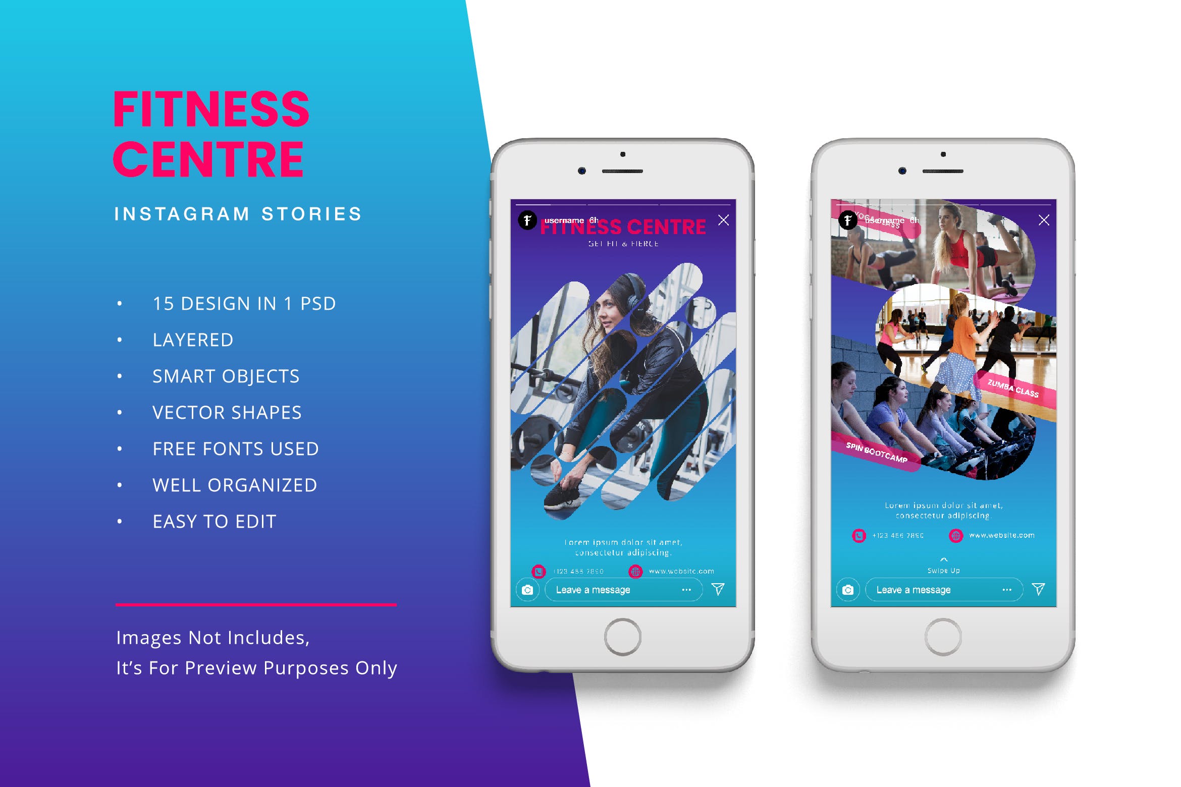 Instagram社交健身品牌营销设计素材 Fitness Instagram Stories插图