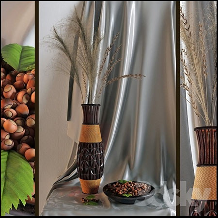 花瓶和坚果装饰素材之家精选3D模型