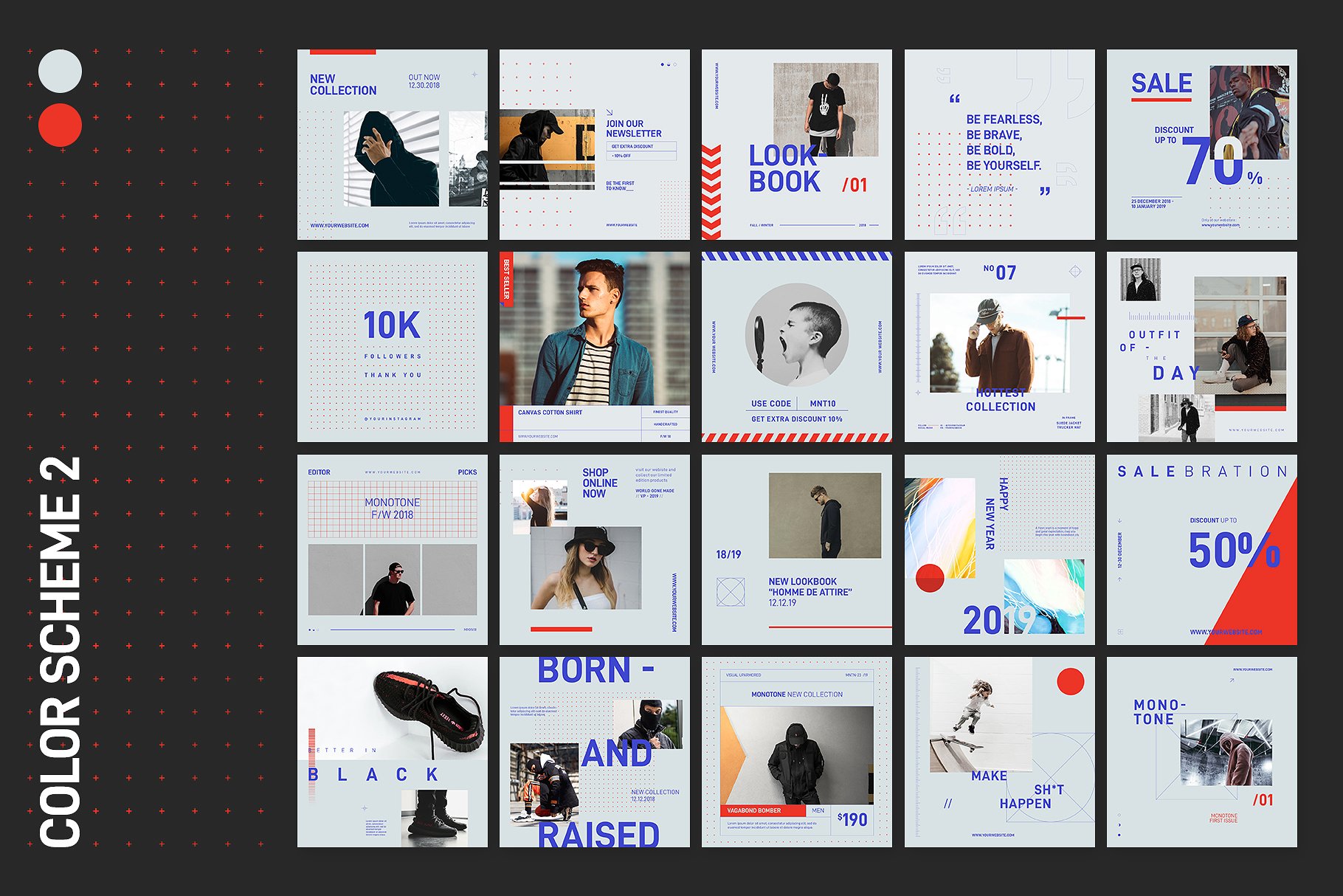 Instagram社交电商促销广告Banner模板 Monotone Streetwear Instagram Bundle插图(6)