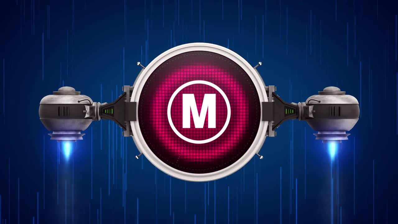 动态太空飞船标志的商业徽标展示素材库精选AE模板