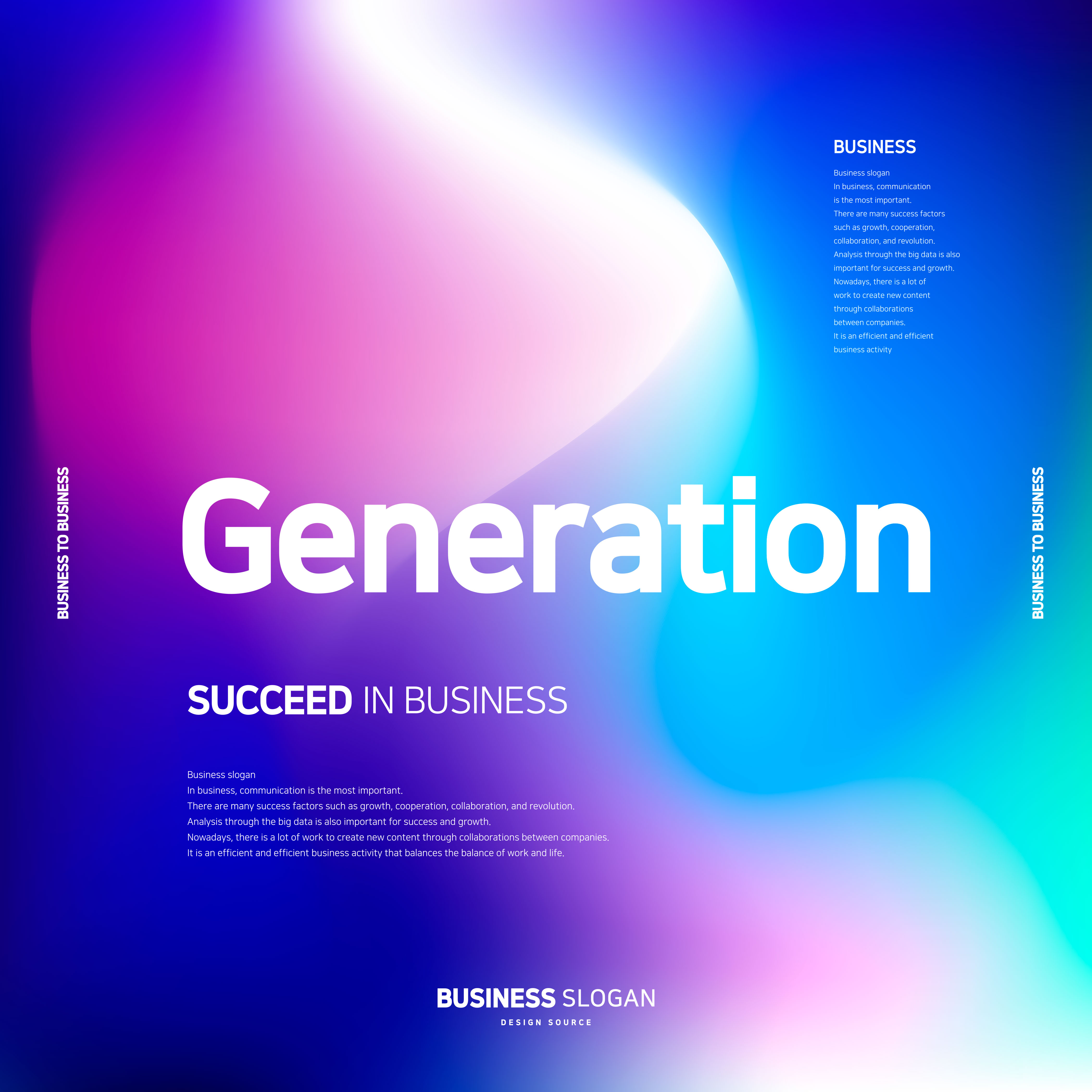 渐变彩色促销广告方形Banner模板套装[AI]插图(3)