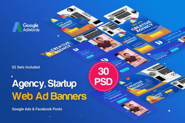 创意机构/工作室营销banner素材库精选广告模板 Creative Agency, Studio Banners Ad