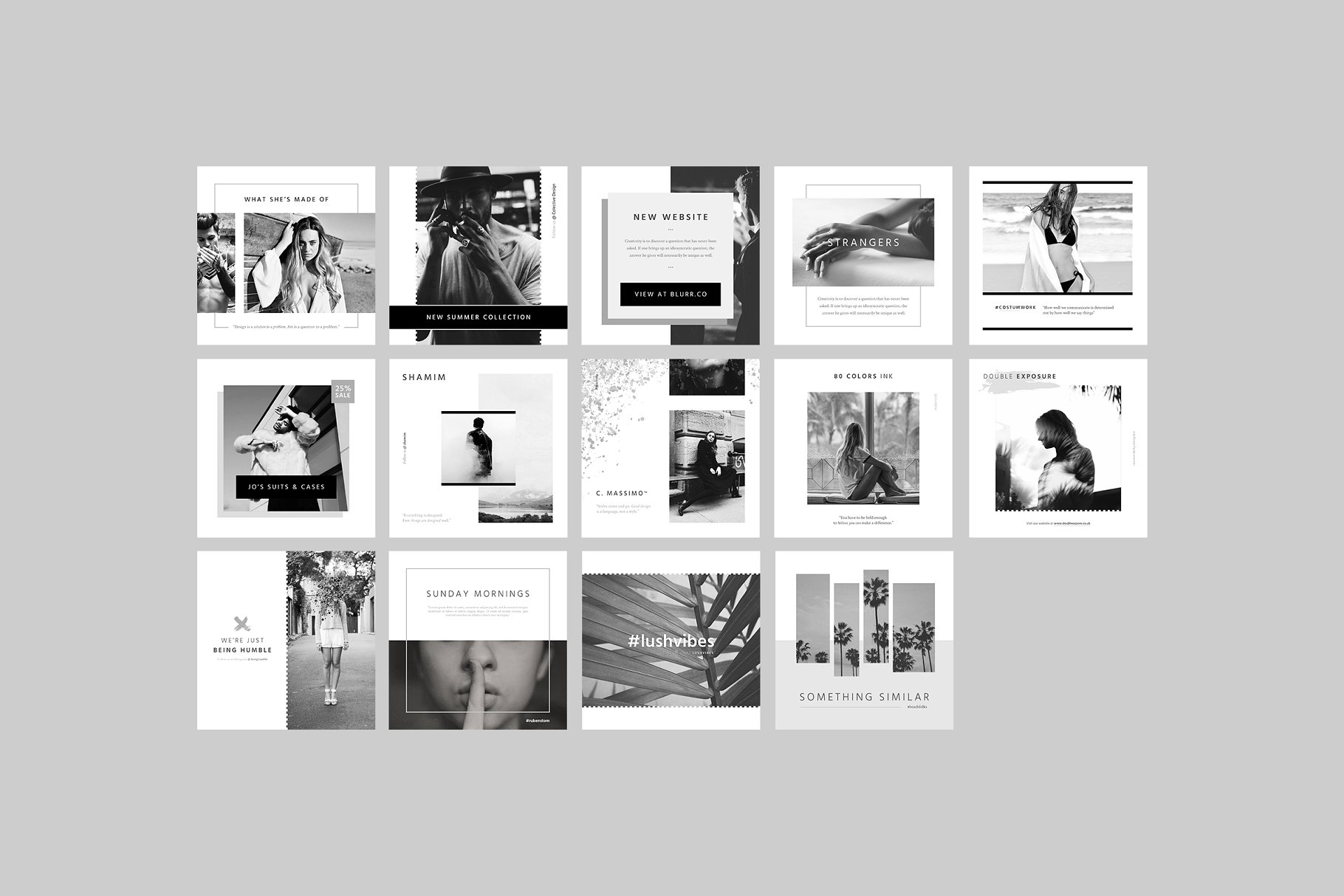 米兰风现代潮流社交媒体贴图模板素材库精选 Milan Social Media Templates插图(6)