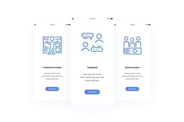 商业商务主题网站卡片设计模板素材库精选 Business people Metaphors Cards