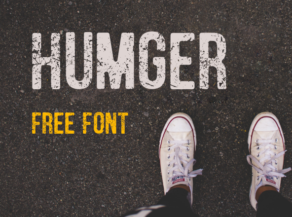旧派风格速写大写字母英文装饰字体素材库精选 Humger Free Font