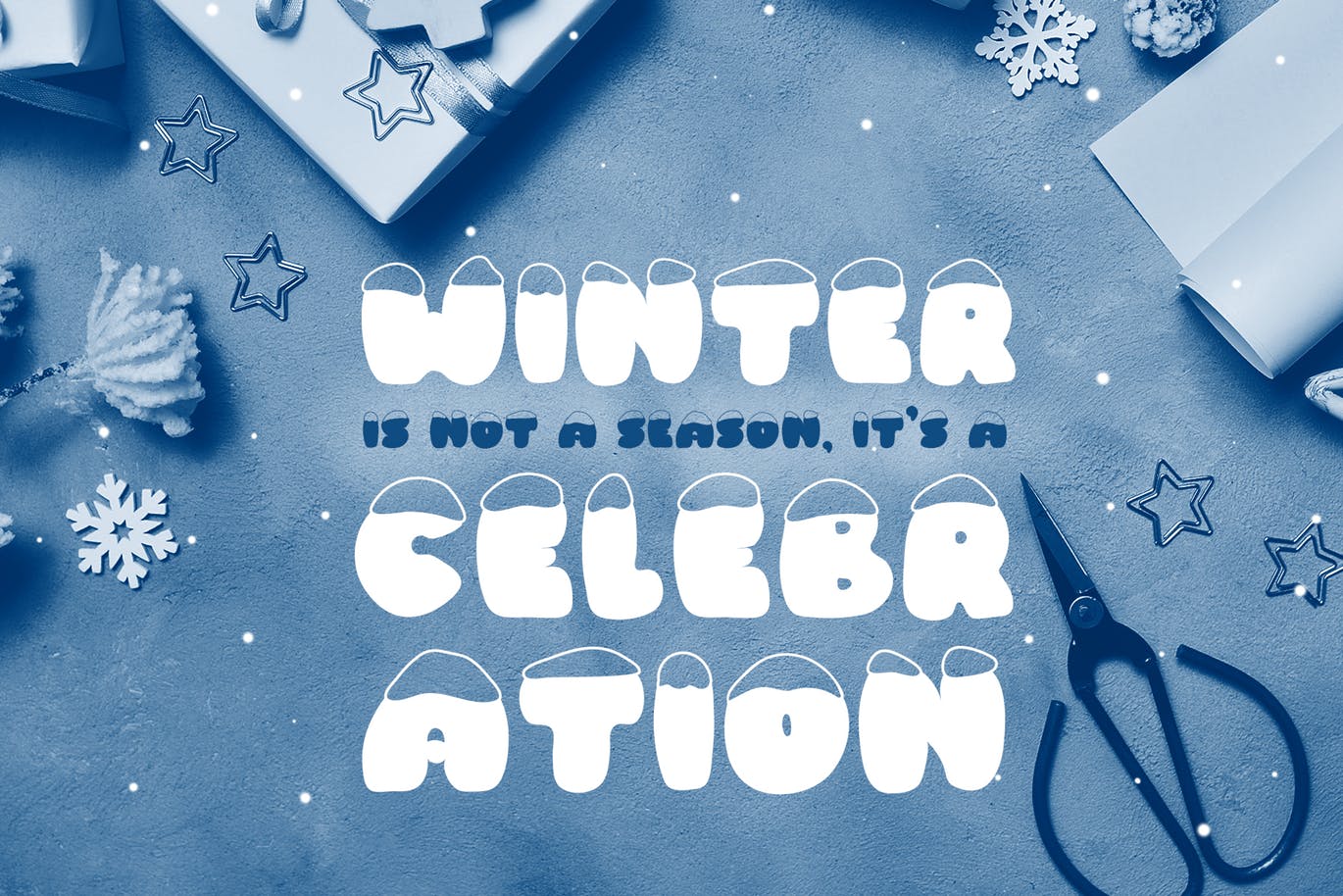 斯堪的纳维亚风格可爱积雪字体素材库精选 Frosty Joy Hand Drawn Display Font插图(4)